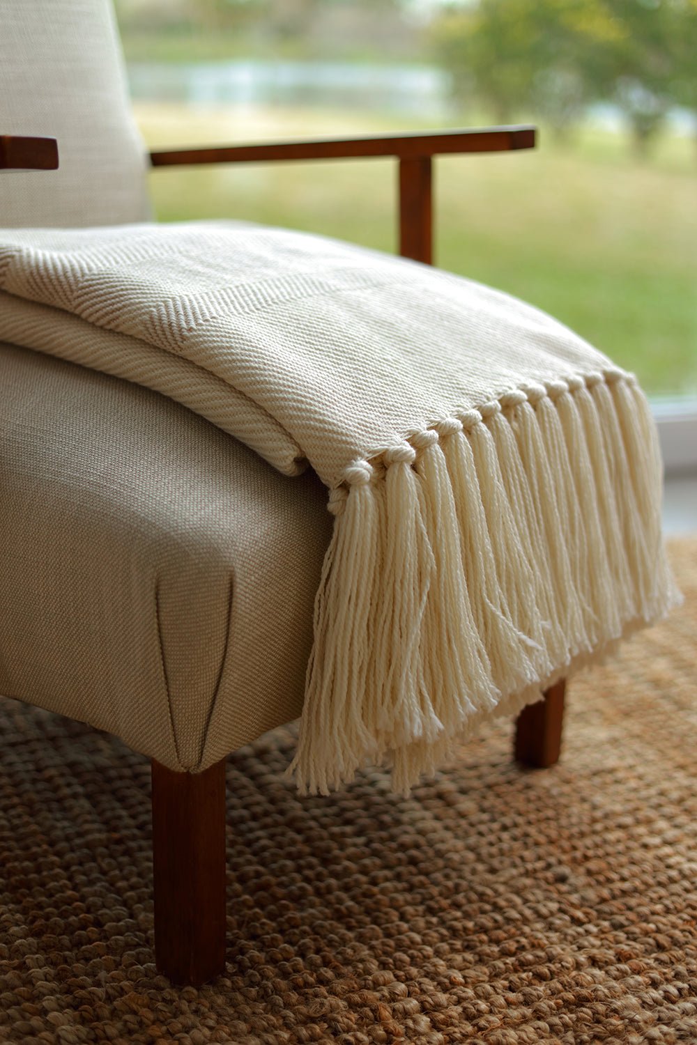 Camel Sarga Merino Throw - Homelosophy, view 2