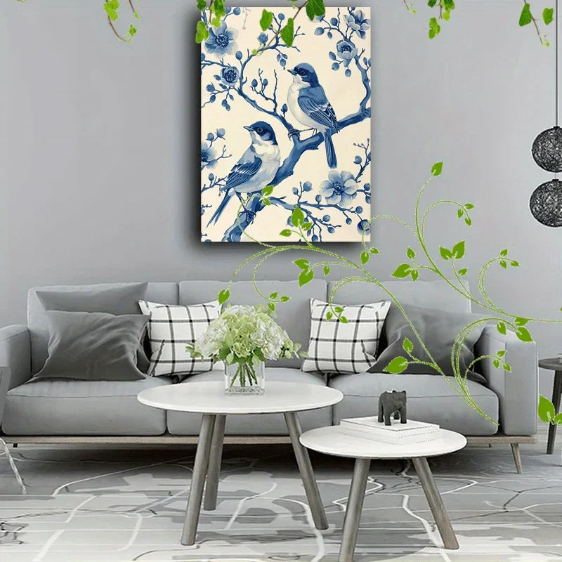 Canvas Painting - Elegant Wooden Blue