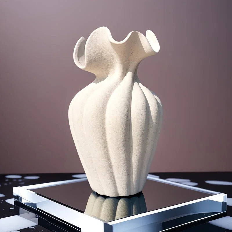 Ceramic Vase 20cm with Striped Skirt Element Design — House of Avana, view 37 of 38