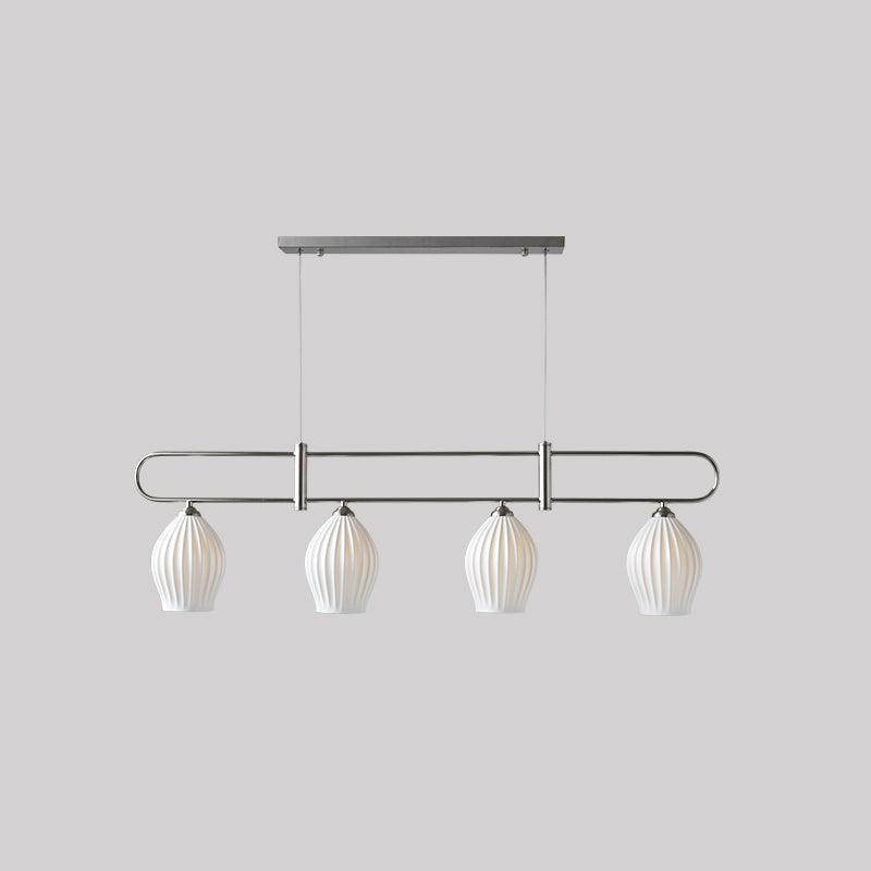 Ceramic Ribbed Pendnat Light