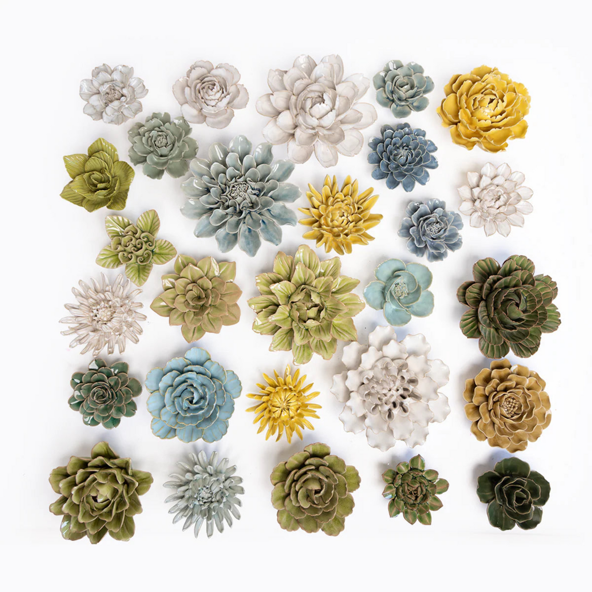 Ceramic Flower Wall Art Succulent Blue 12: Succulent Light Blue - Source by Studio Skara, view 5