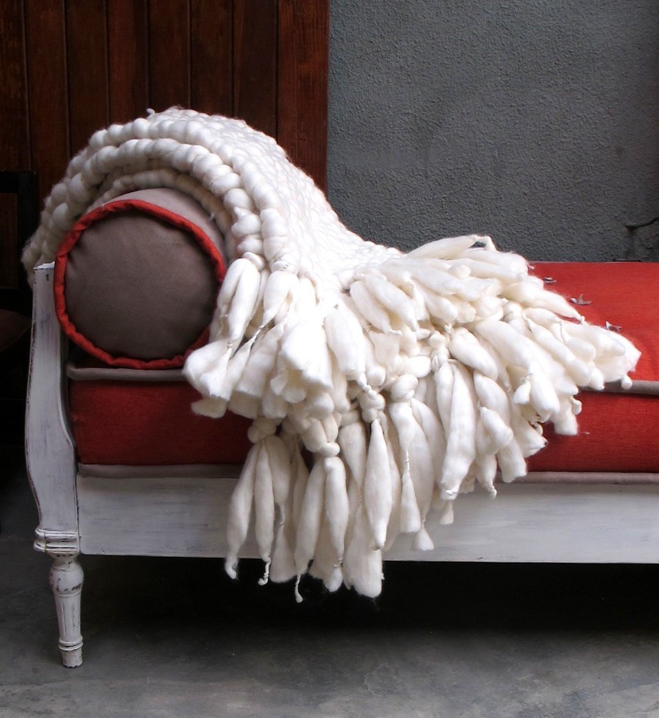 Clouds Chunky Knit Throw Blanket - Homelosophy, view 3