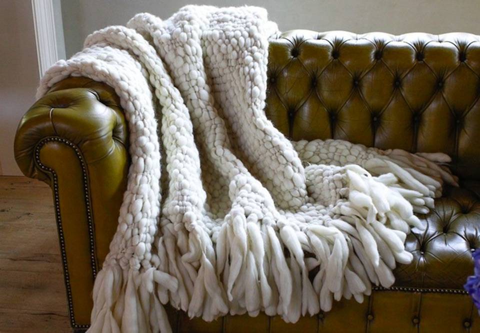Clouds Chunky Knit Throw Blanket - Homelosophy, view 8