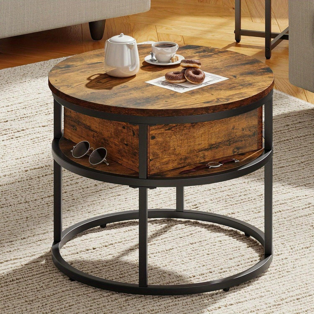 Coffee Table - Adjustable Black 60cm — House of Avana, view 2 of 14