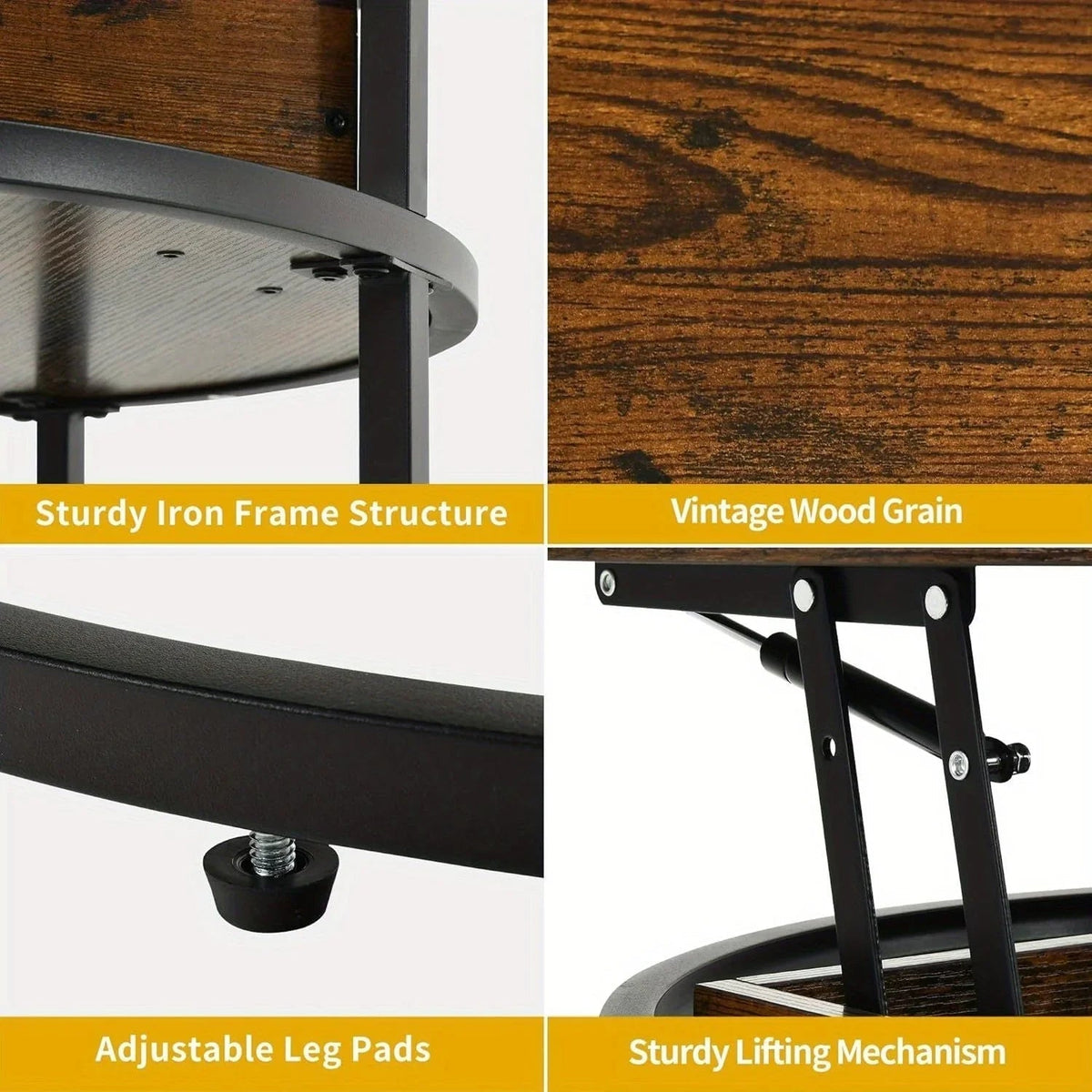 Coffee Table - Adjustable Black 60cm — House of Avana, view 5 of 14