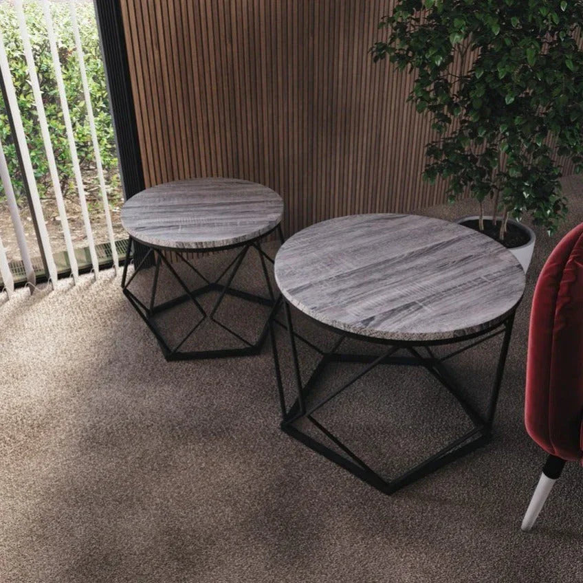 Coffee Table - Geometric Dark Wood Set — House of Avana, view 57 of 58