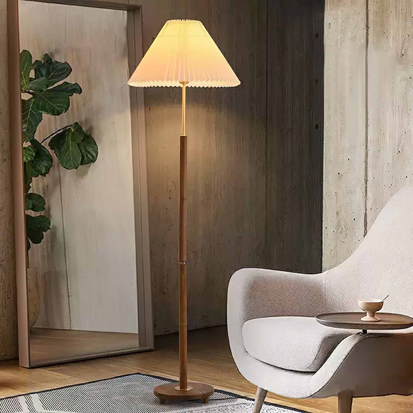 Cone Pleated Floor Lamp