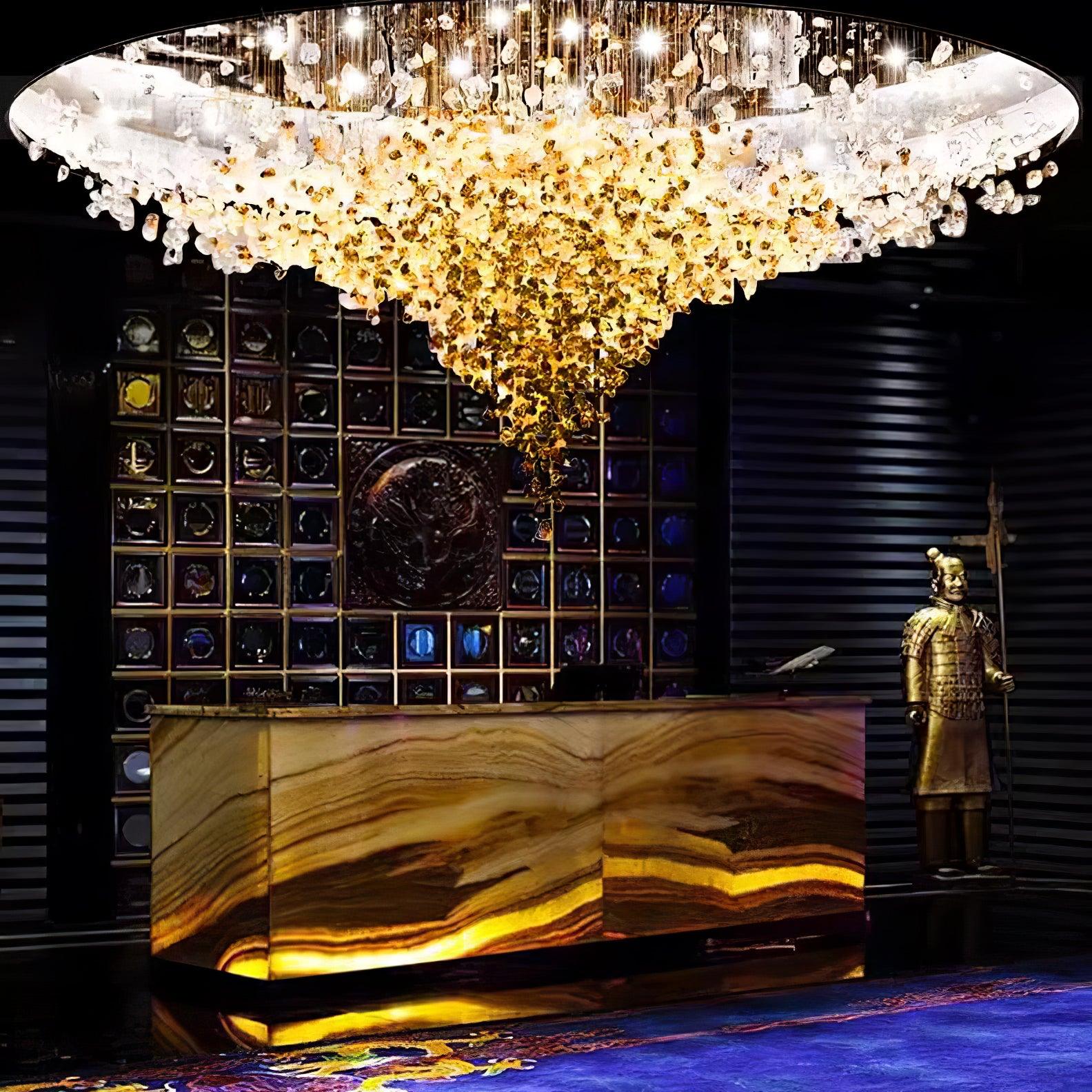 DIY Crystal Stone Chandeliers