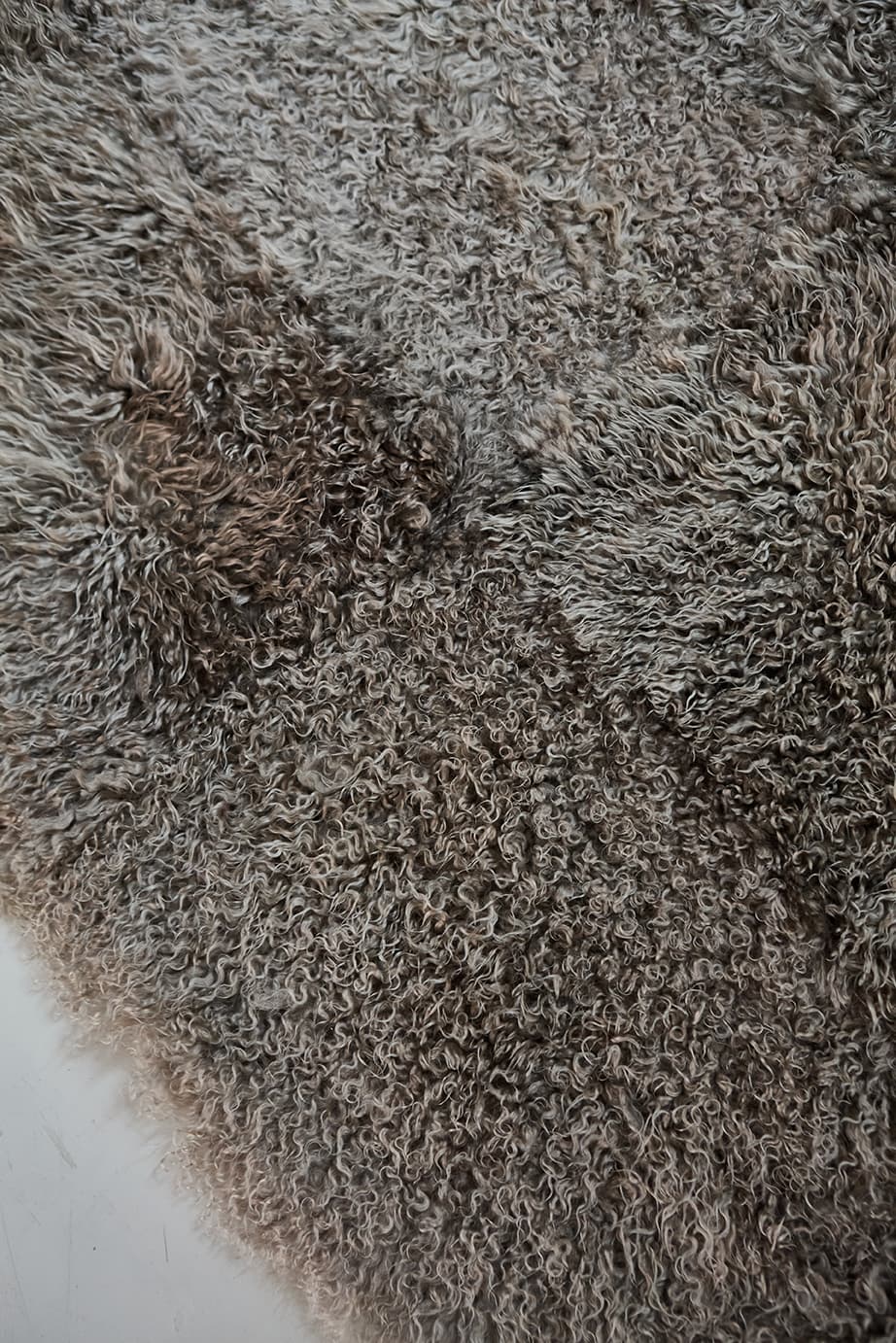 CURLY GOATSKIN RUG – Silver Grey - Homelosophy, view 5