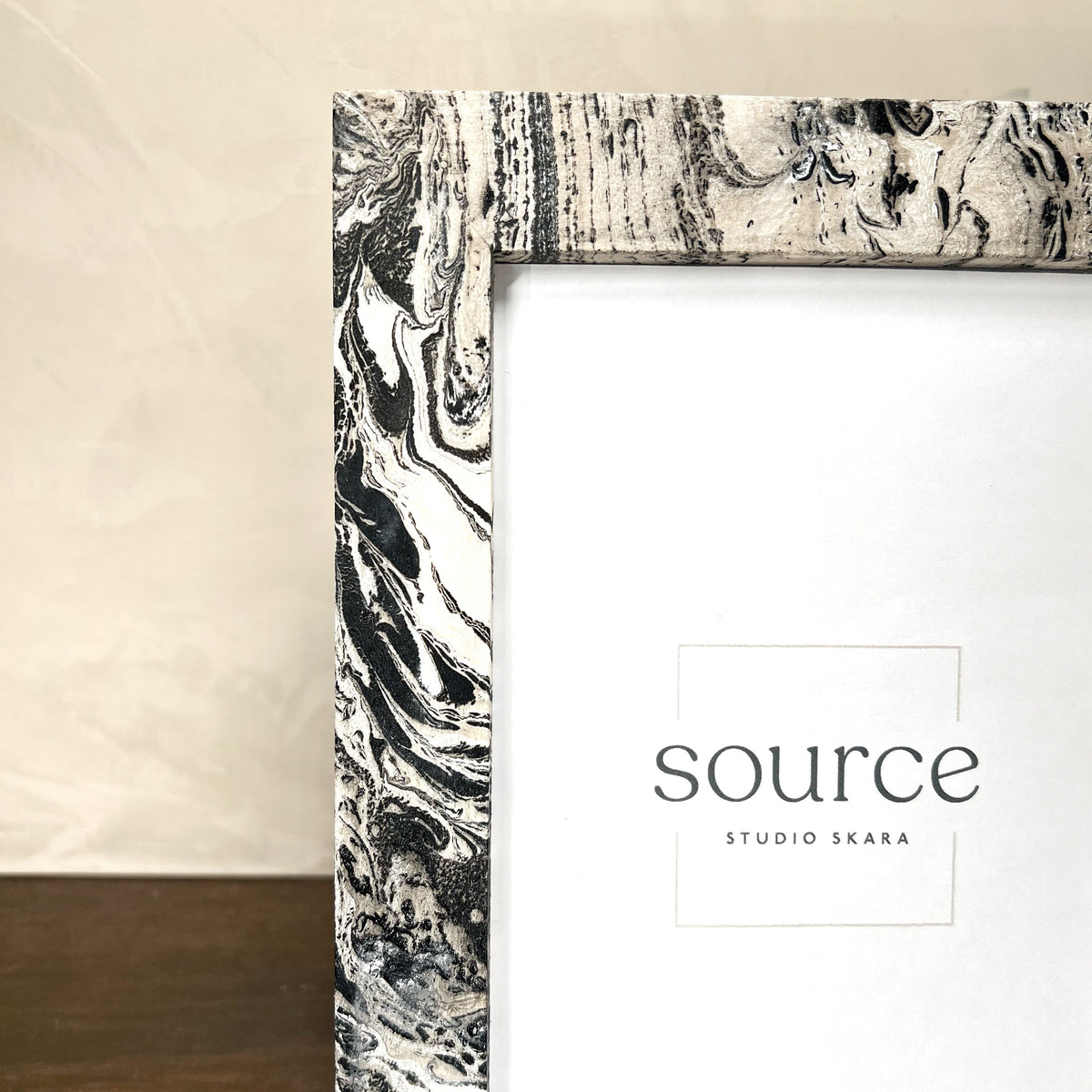 Neue Hand Marbled Wood Picture Frame - B&W & Neutrals (5x7) - Source by Studio Skara, view 9