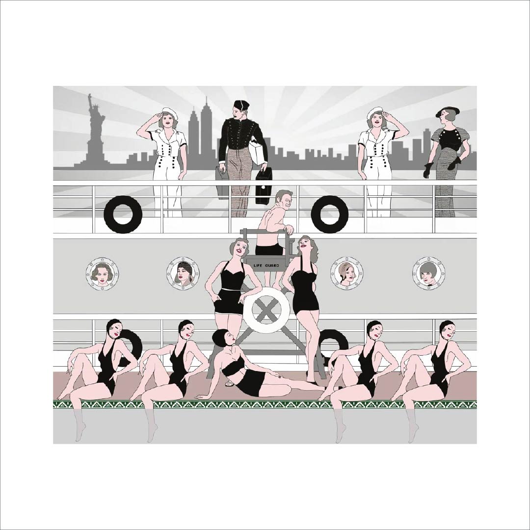 Custom Art Deco Liner Wallpaper
