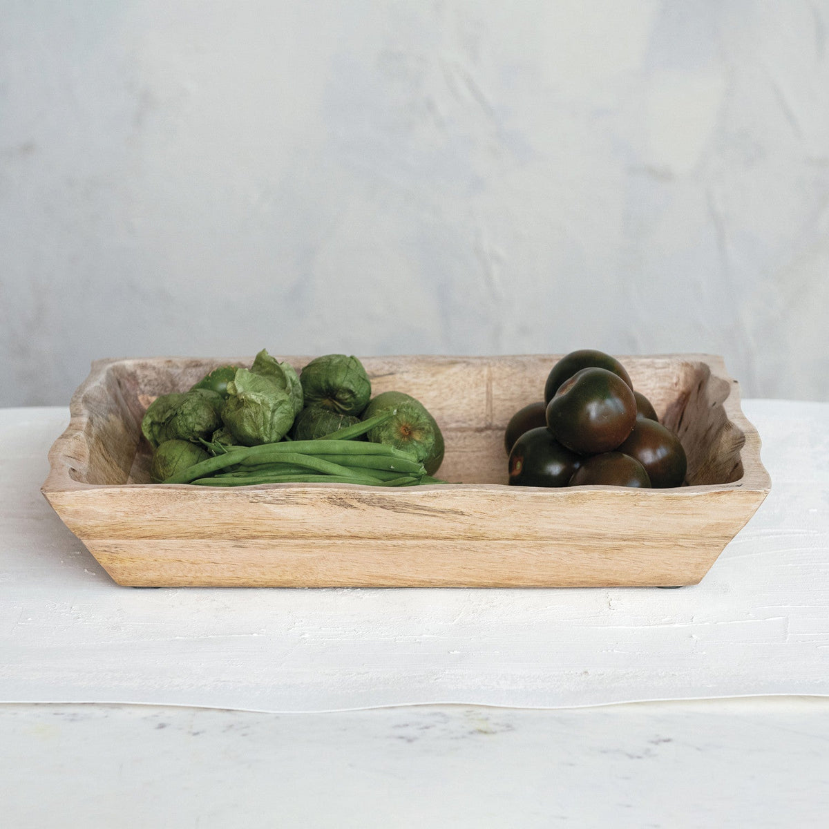 Mango Wood Scalloped Edge Tray by Rust & Cinder – view 2