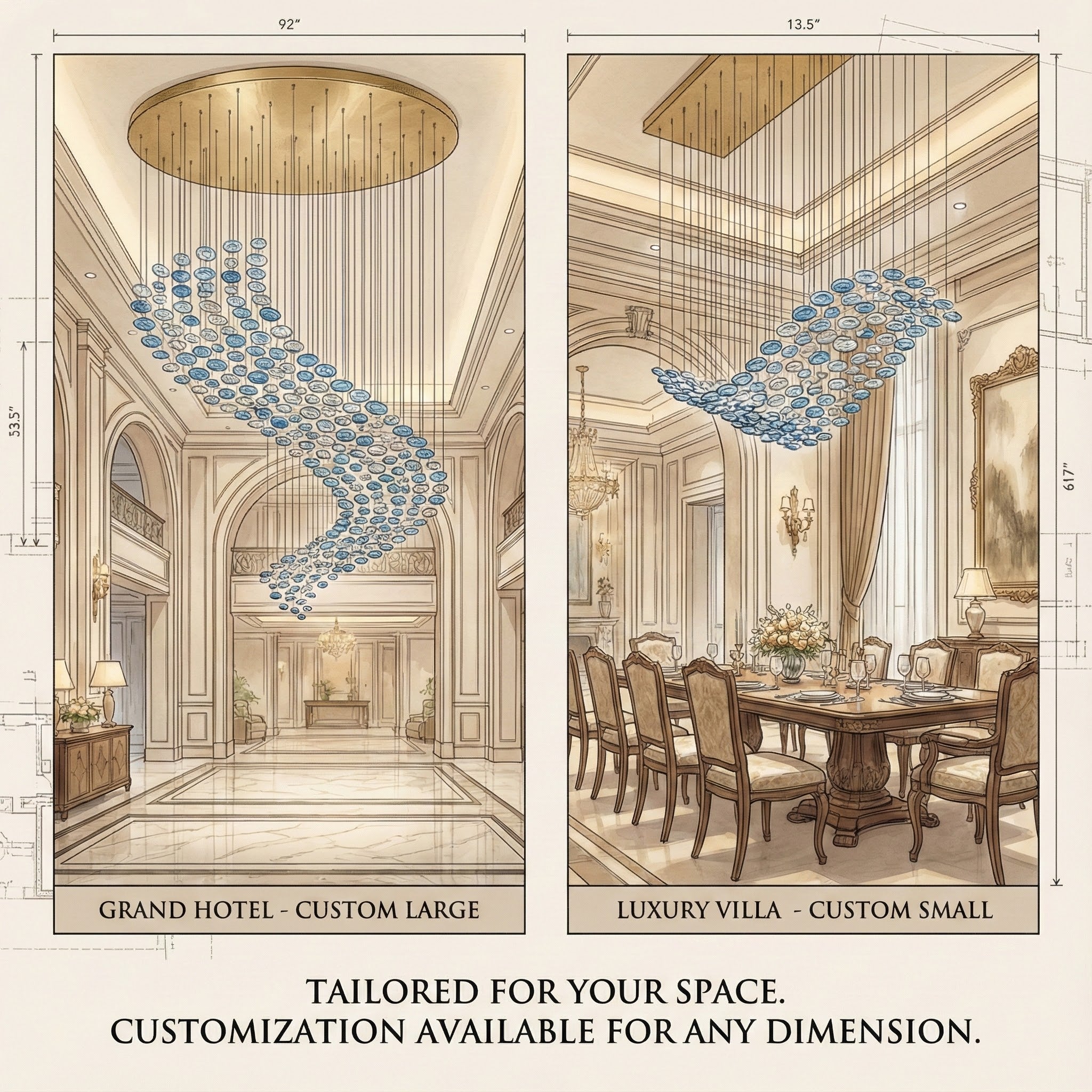 DIY Flying Wave Chandelier