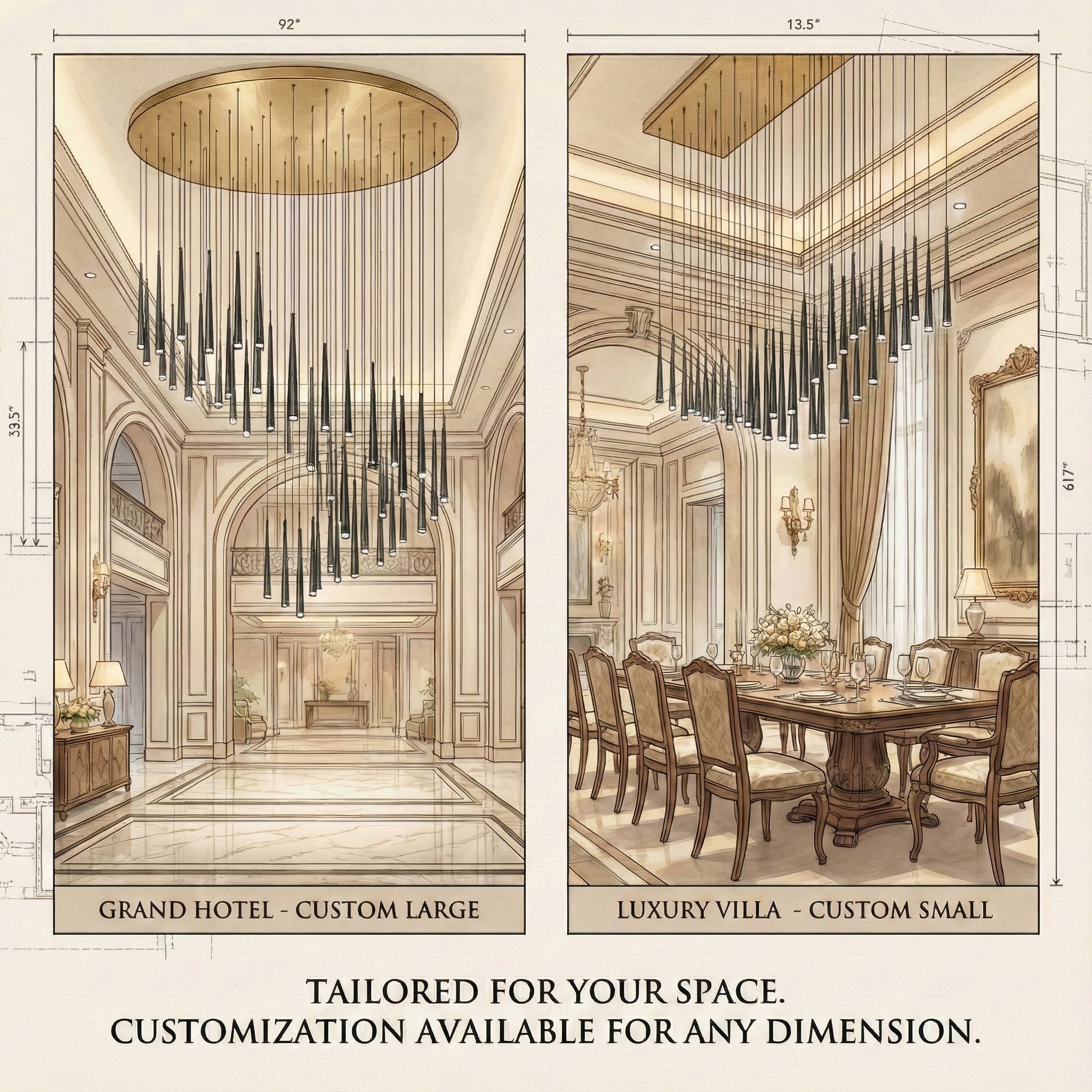 DIY Slender Cone Chandelier
