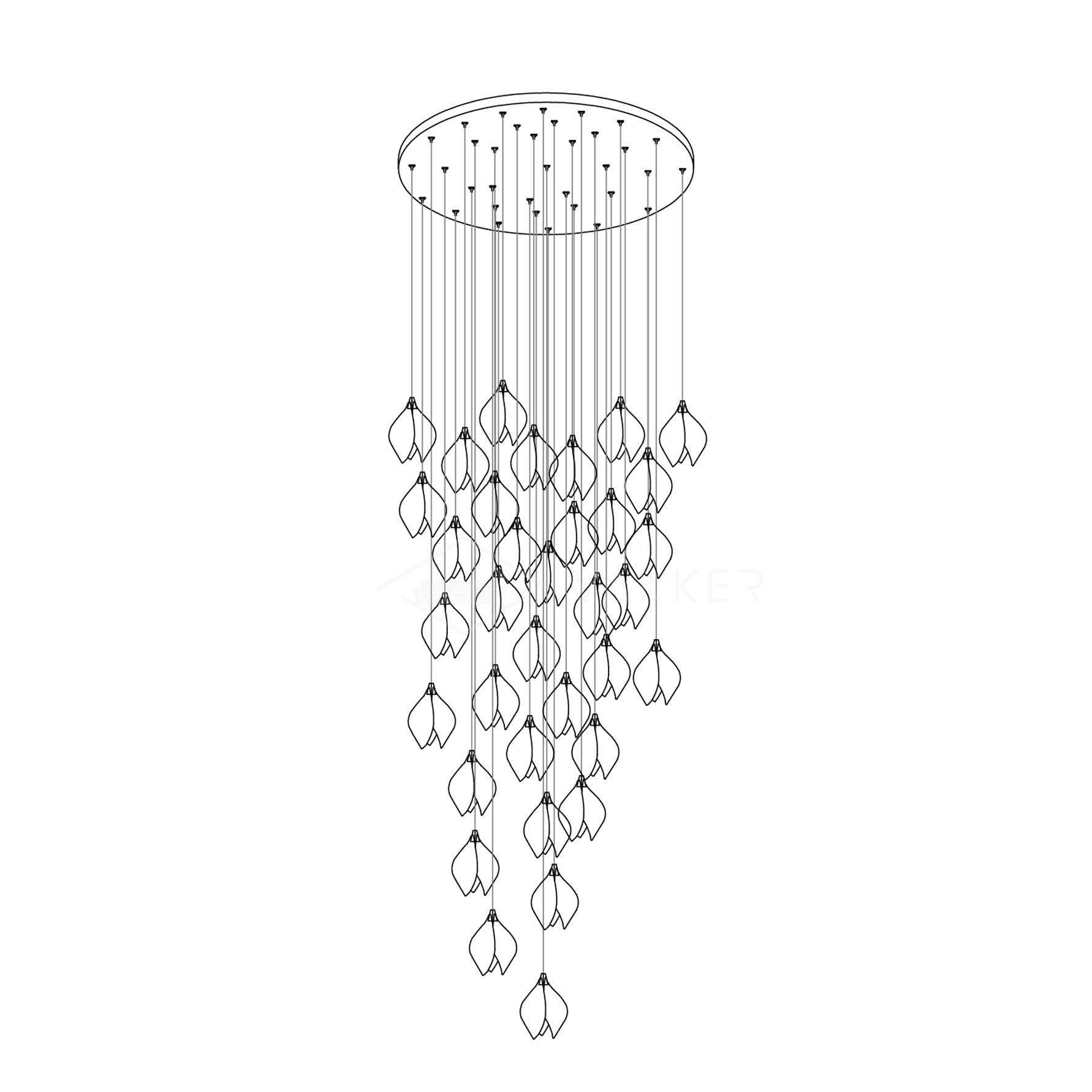 DIY Ceramic Flower Chandelier