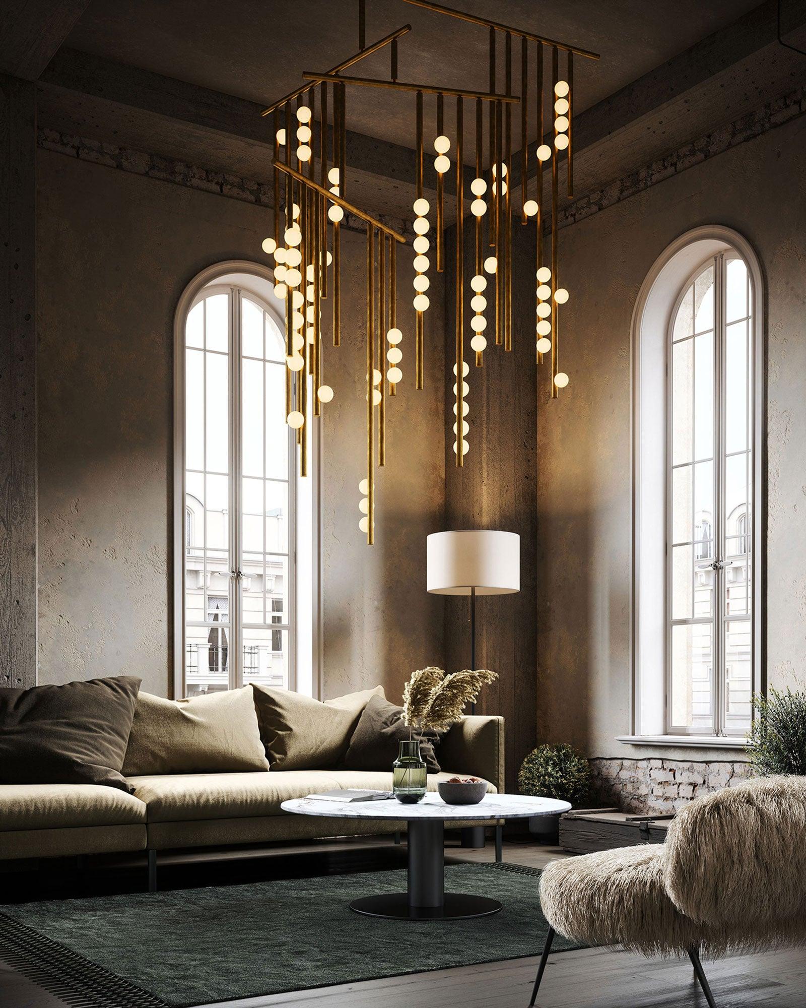 DIY Luminous Cascade Chandelier