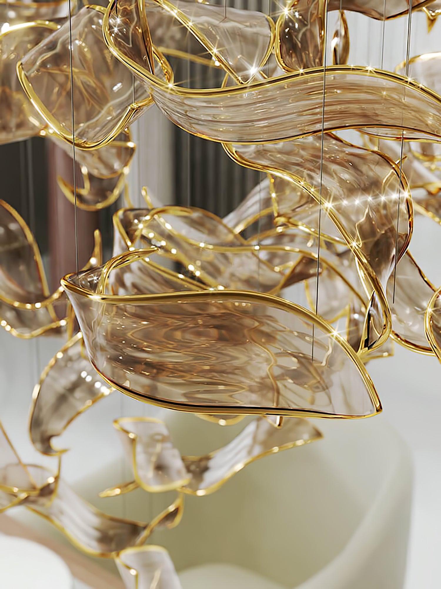 DIY Fallen Leaf Chandelier