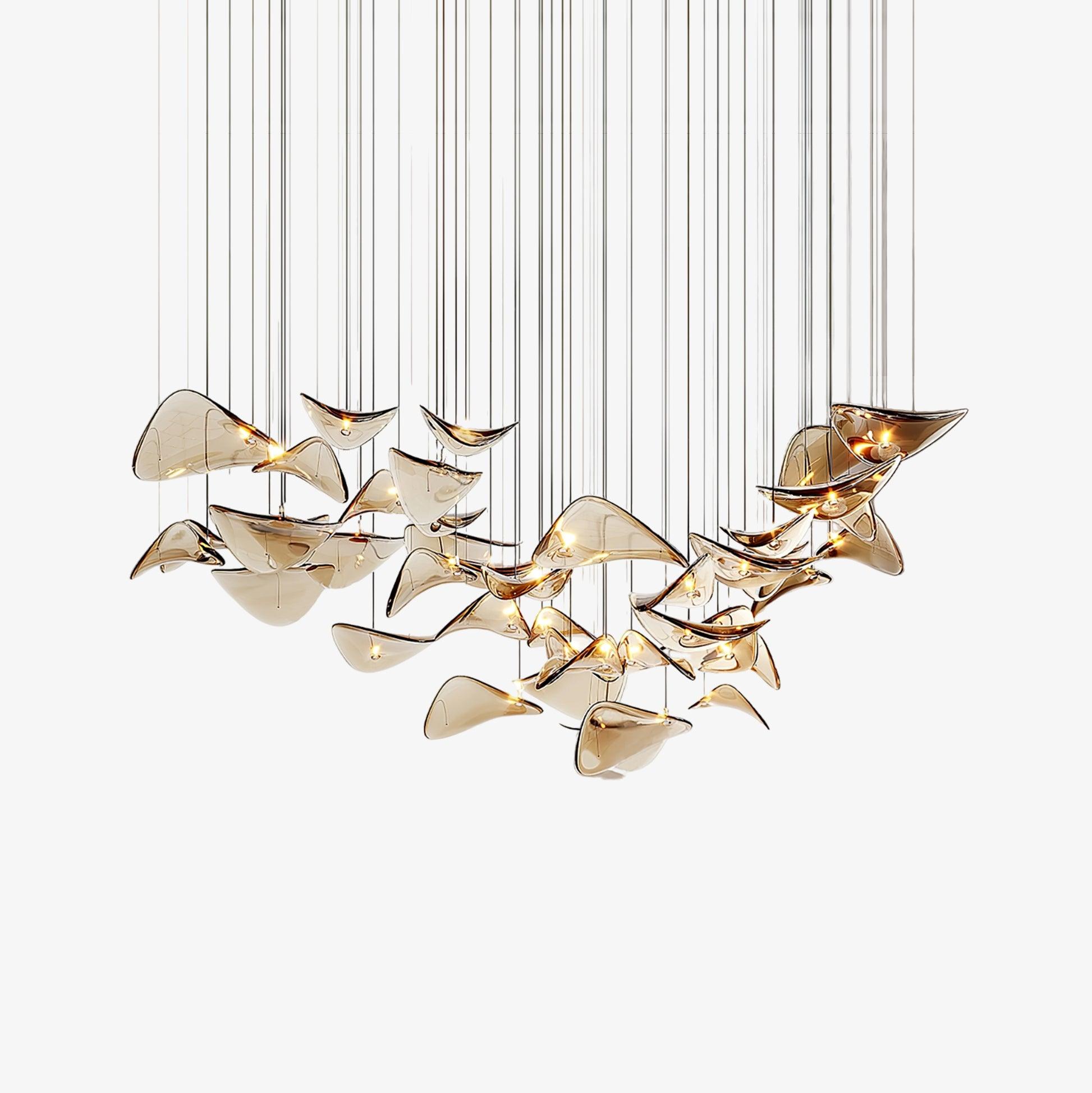 DIY Floating Leaf Chandelier