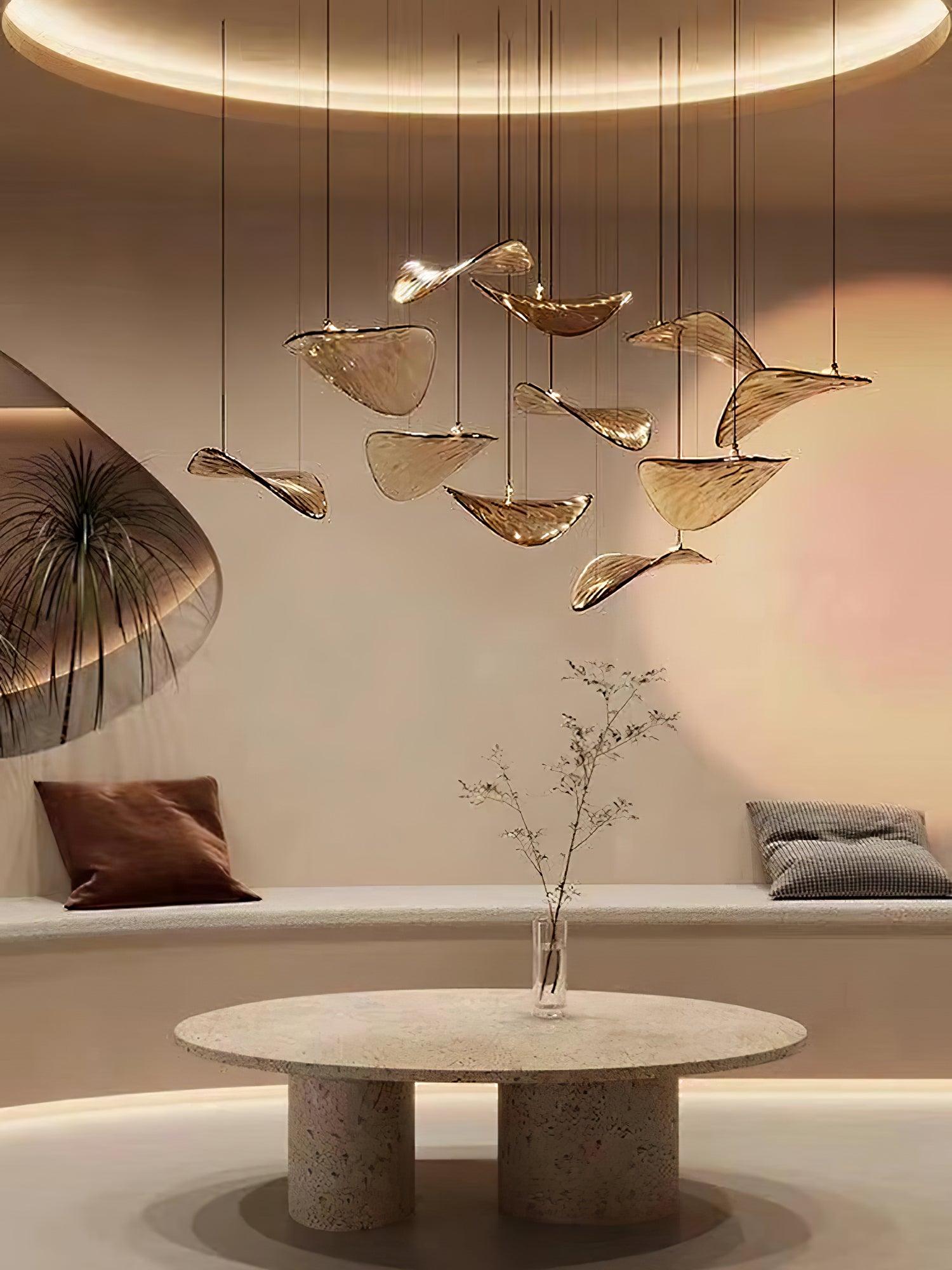 DIY Floating Leaf Chandelier