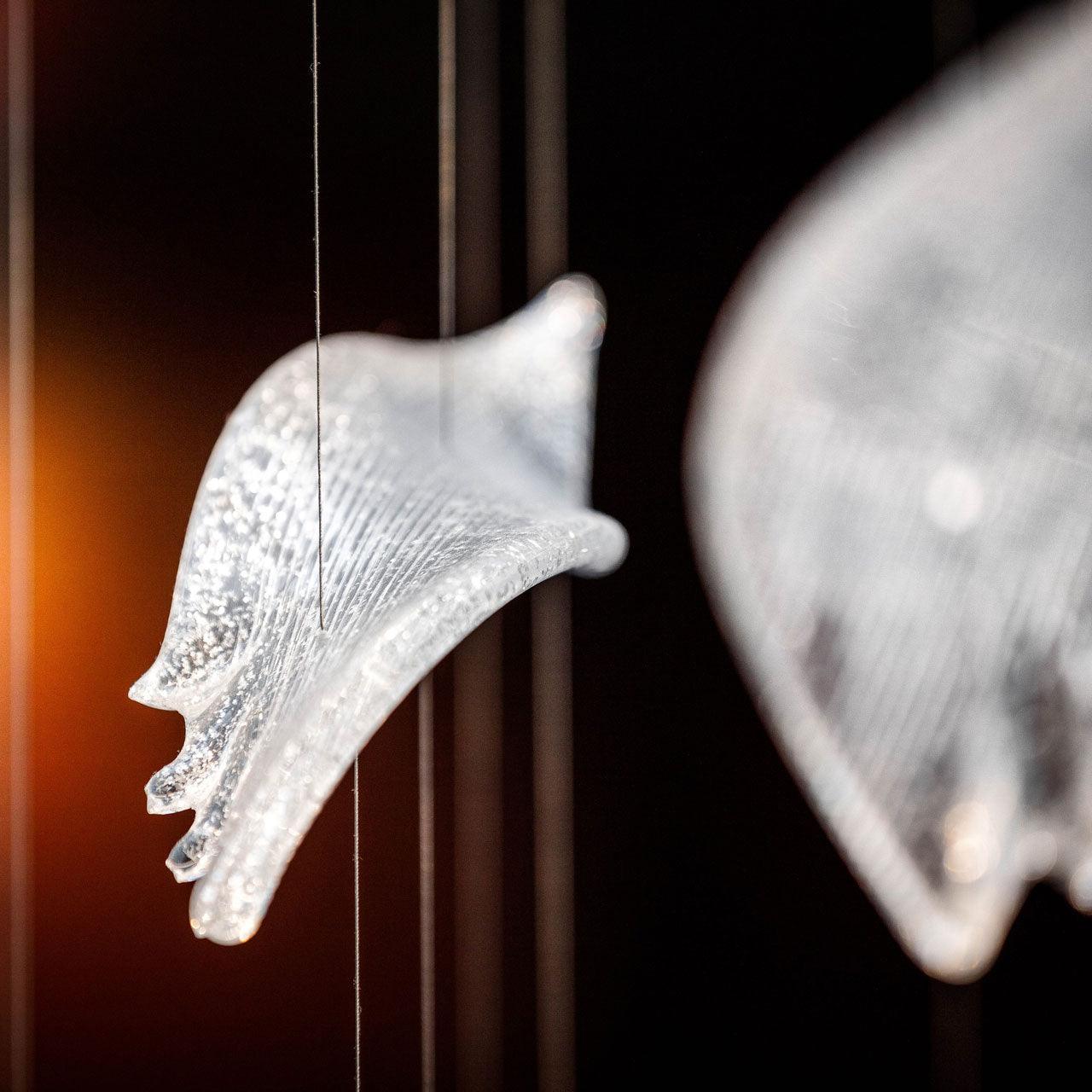 DIY Flying Glass Feather Chandelier