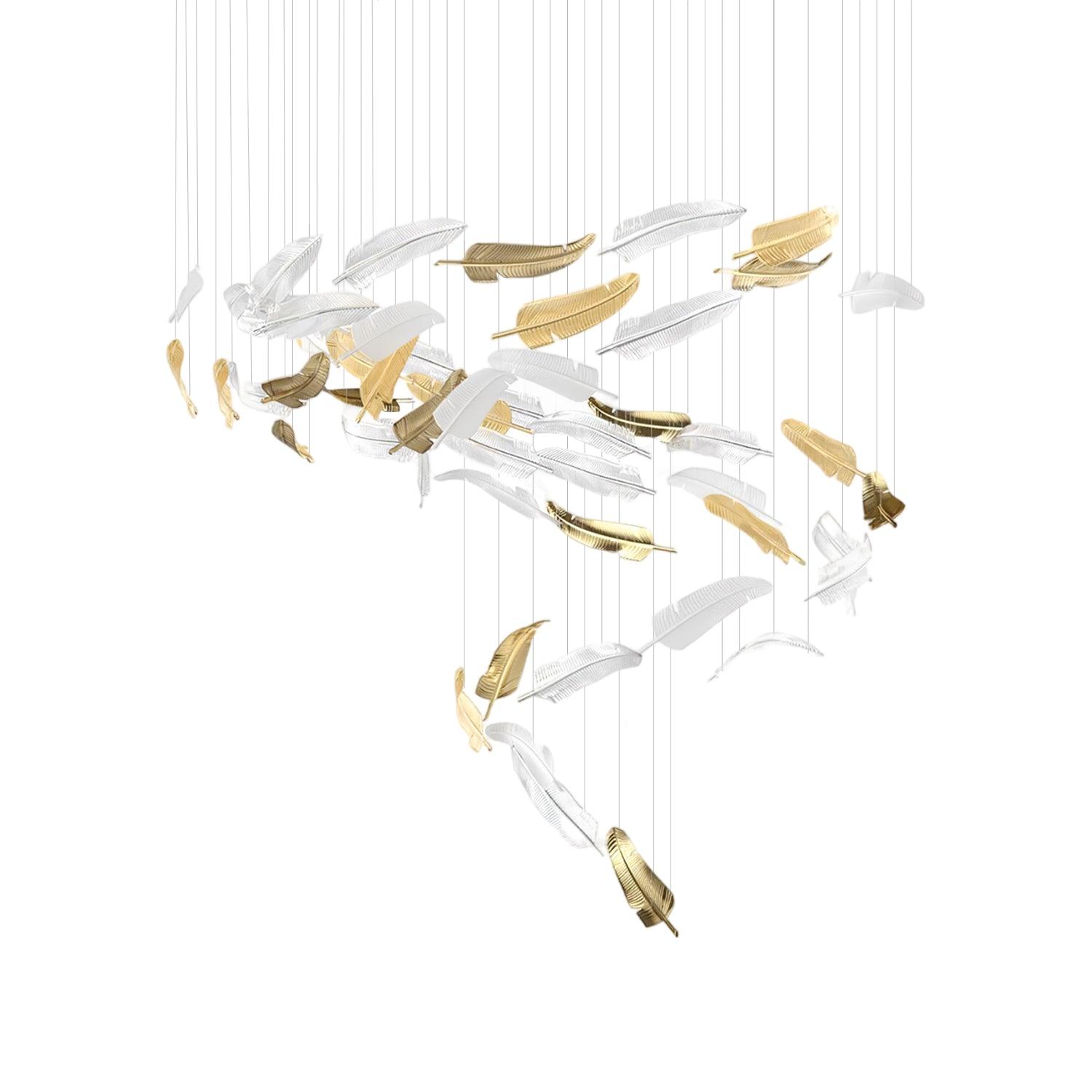 DIY Glass Feathers Chandelier