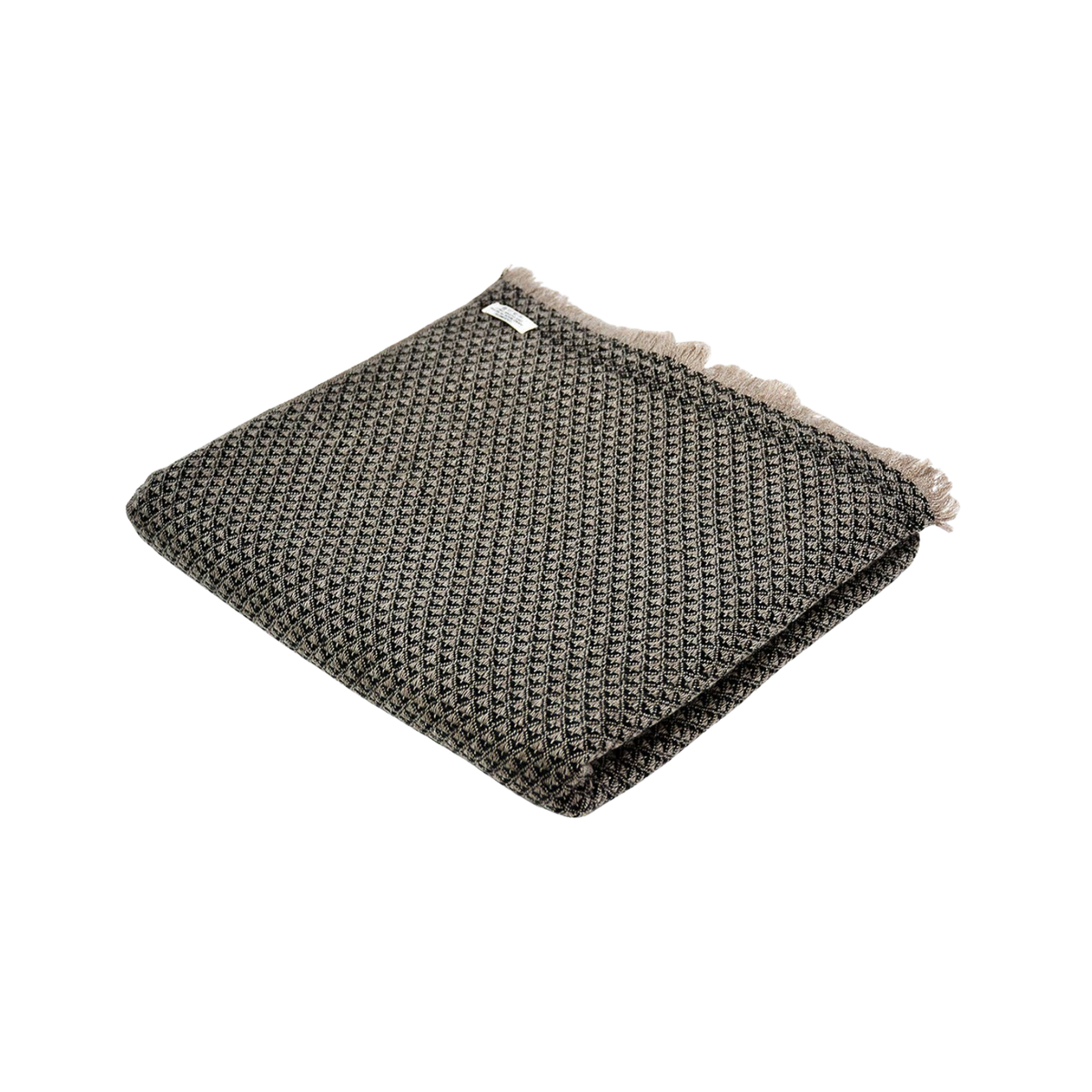 Dhanvi Patterned Cashmere Blanket - Charcoal - Source by Studio Skara, view 4