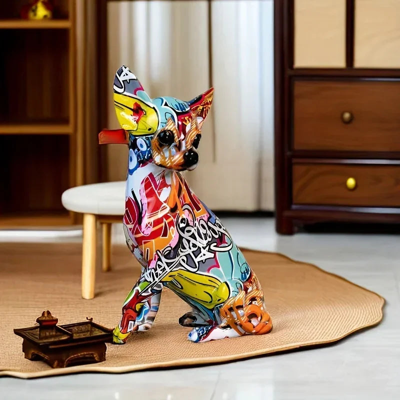 Doll Dog Sculpture - Modern Vibrant White