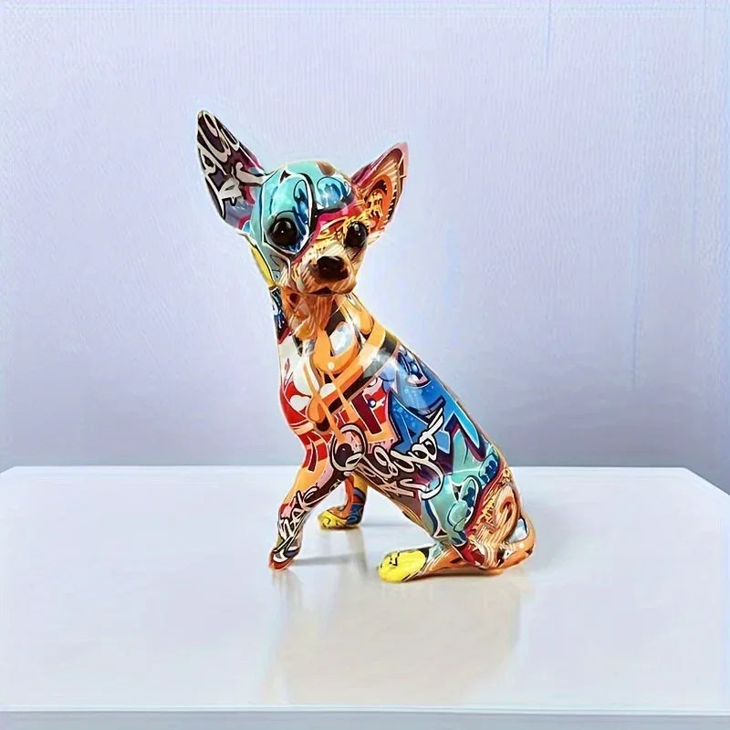 Doll Dog Sculpture - Modern Vibrant White