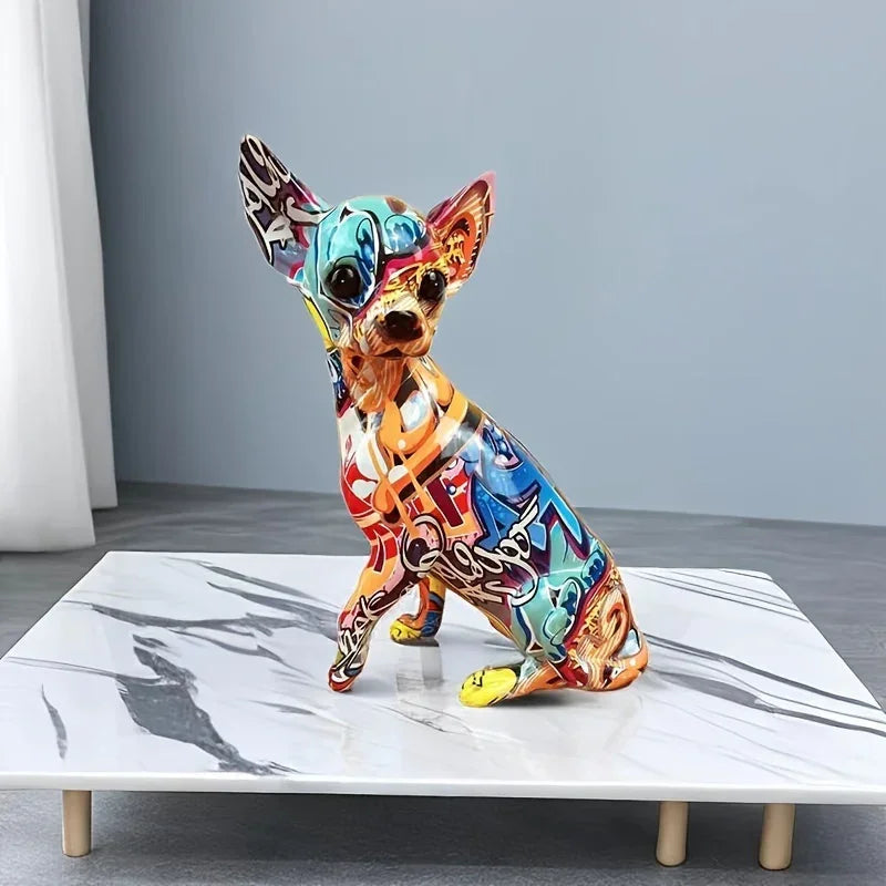 Doll Dog Sculpture - Modern Vibrant White