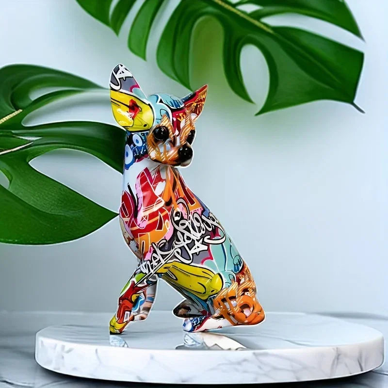 Doll Dog Sculpture - Modern Vibrant White