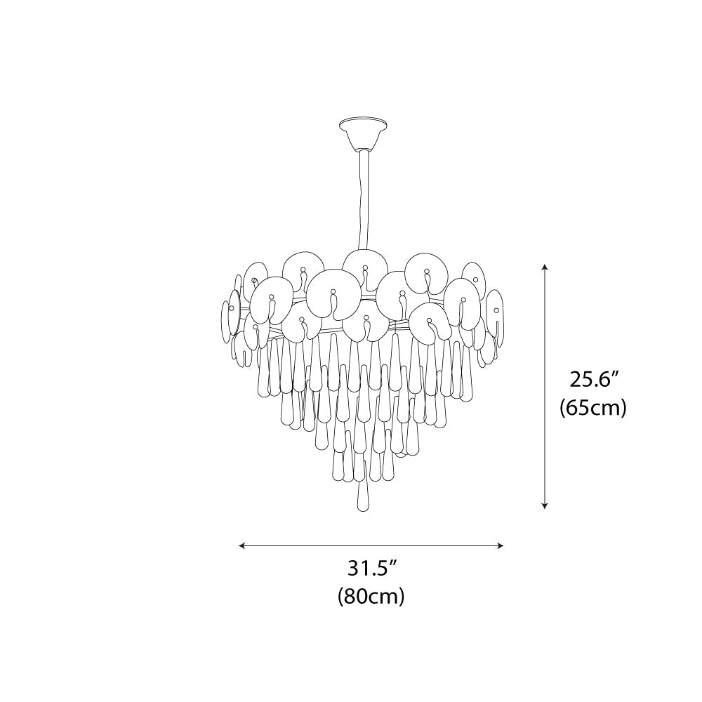 Droplet Copper Chandelier