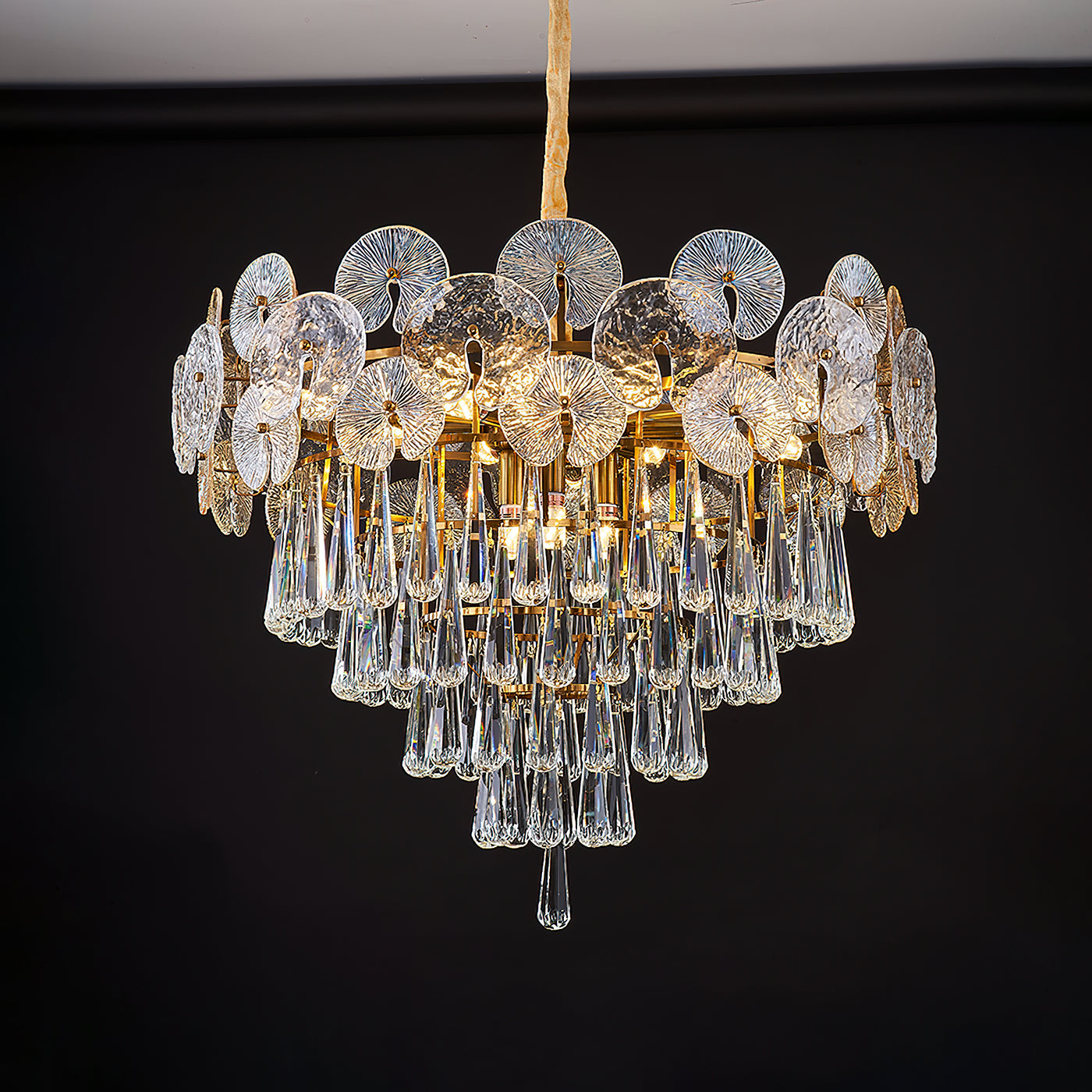 Droplet Copper Chandelier