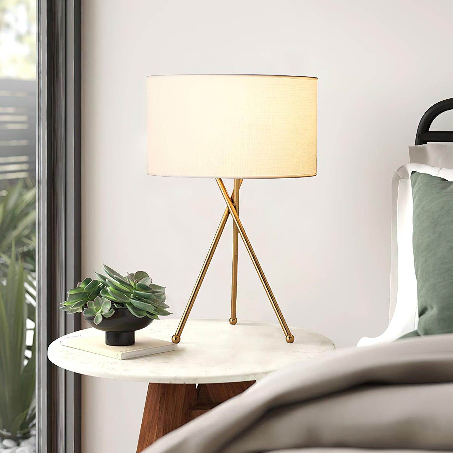 Drum Shaped Table Lamp 13.8"