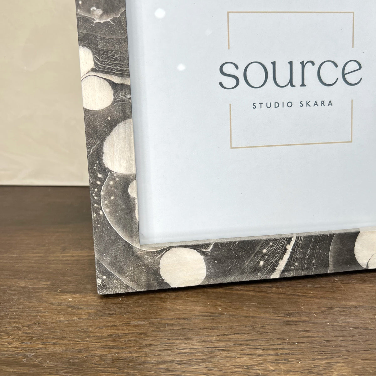 Neue Hand Marbled Wood Picture Frame - Black & White (8x8) - Source by Studio Skara, view 6