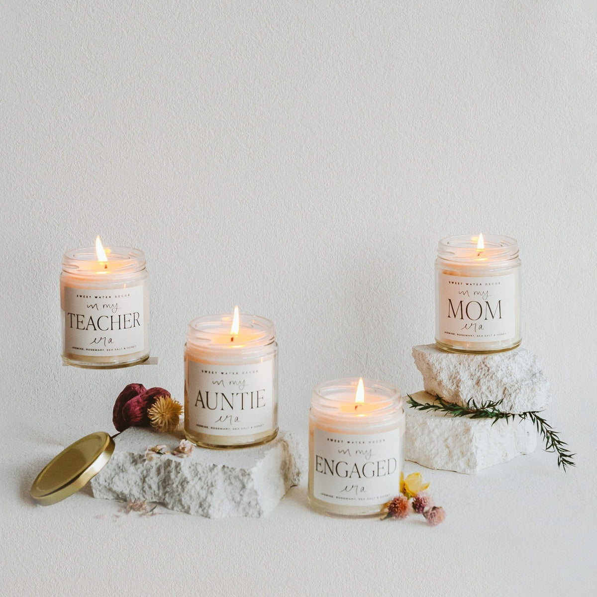 In My Mom Era Soy Candle - Clear Jar - 9 oz (Wildflowers and Salt) - Sweet Water Decor, view 4
