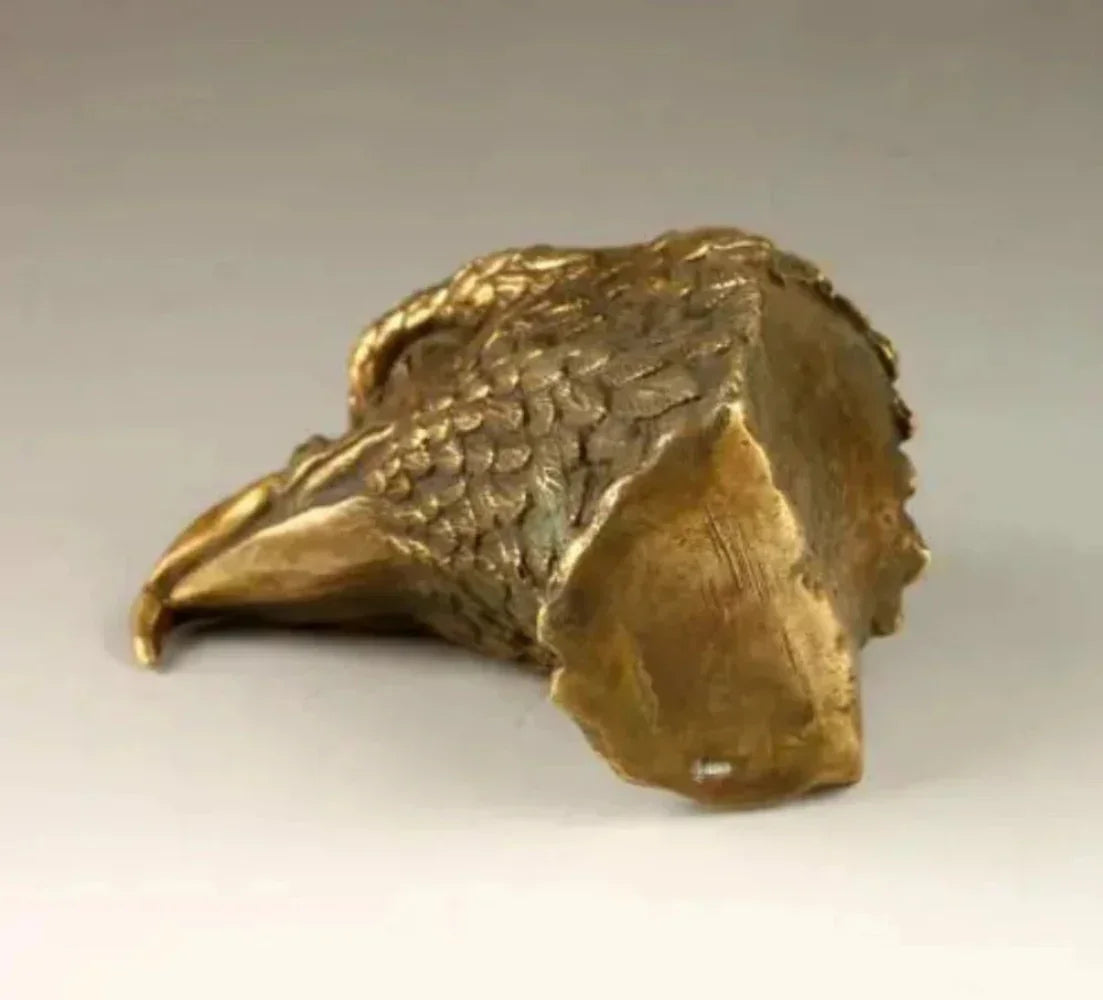Eagle Head Sculpture - Silver Finish Metal Tabletop Decor