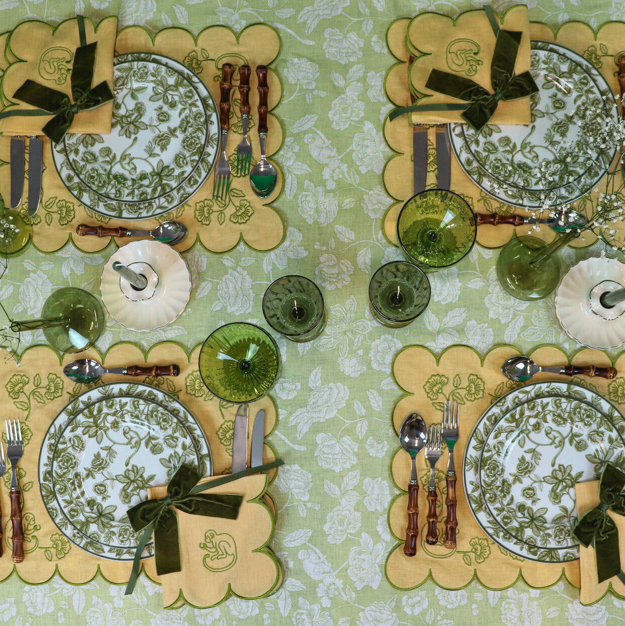 100% Premium Linen - Eden Flora Parlour Tablecloth