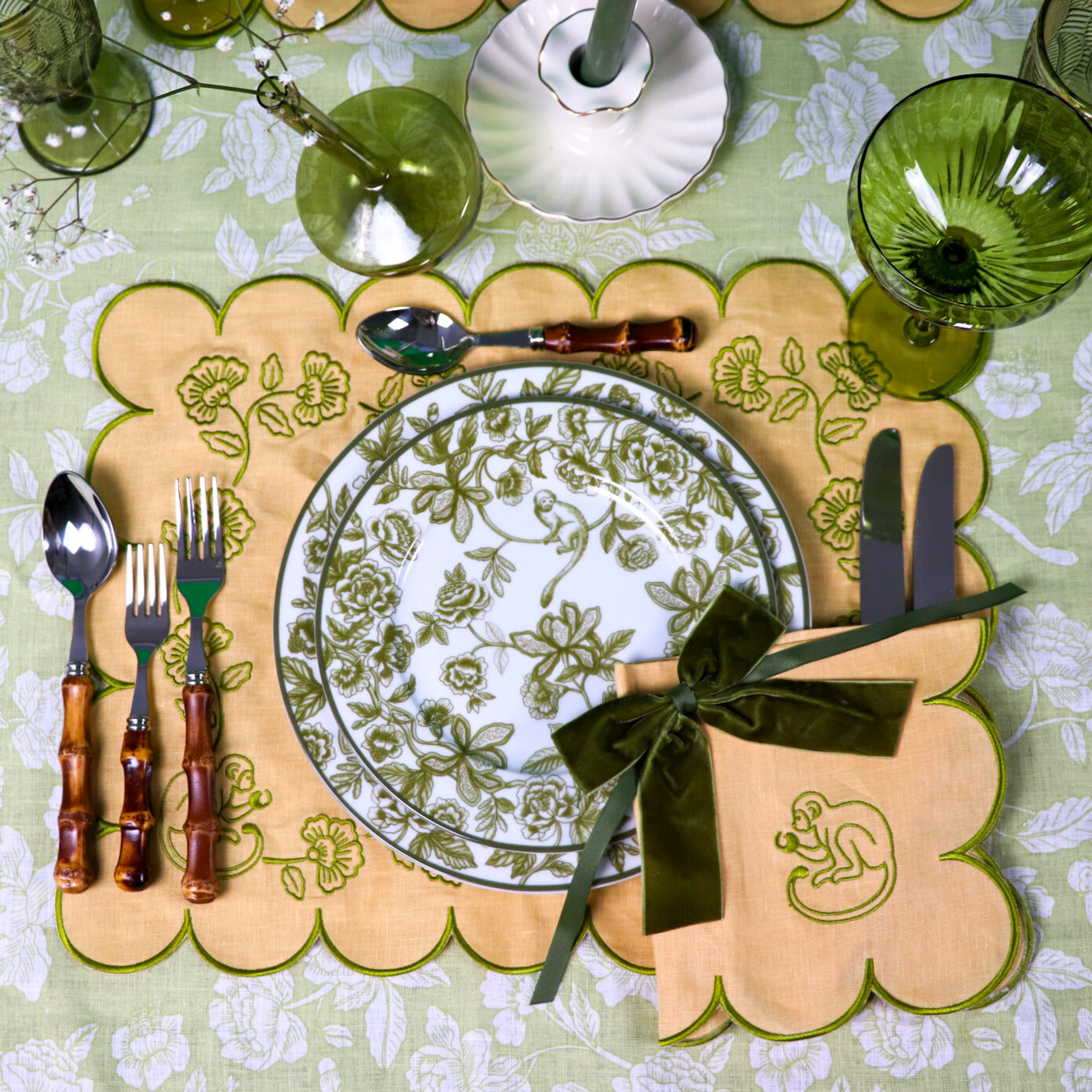 100% Premium Linen - Eden Flora Parlour Tablecloth
