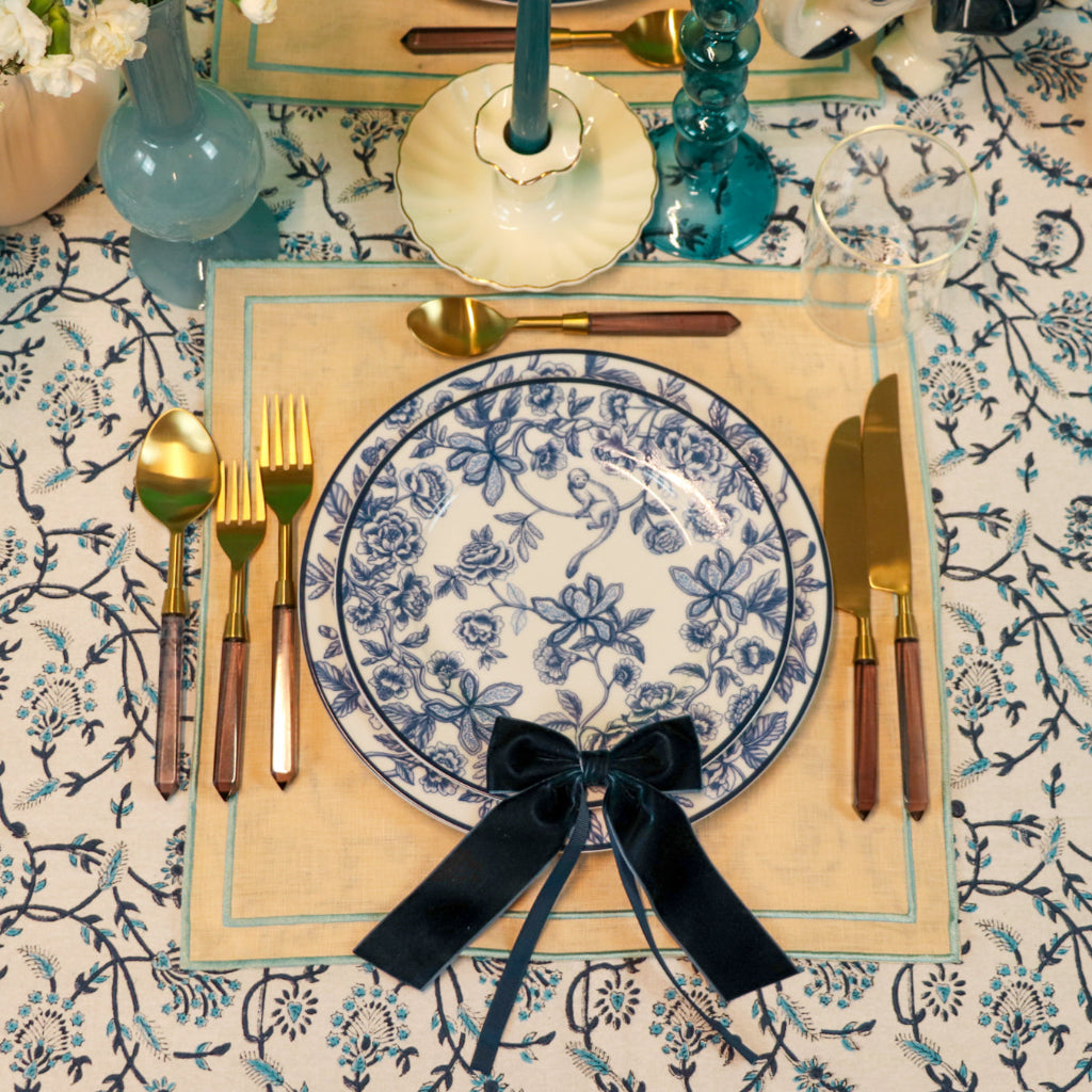 100% Organic Cotton - Eleanor Royal Blue Tablecloth