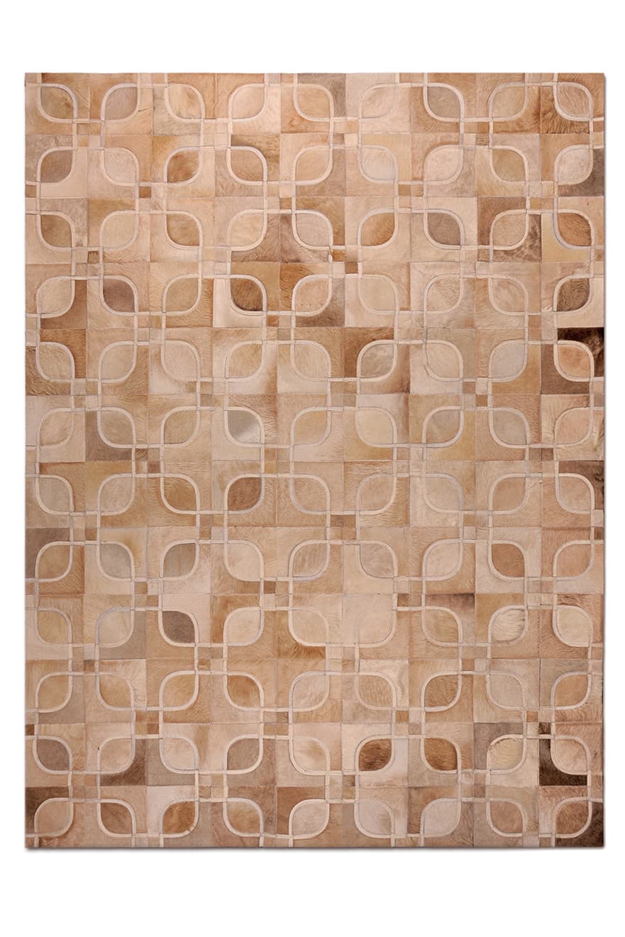 EYES – Geometric Cowhide Rug with Curved Motif - Homelosophy, view 2