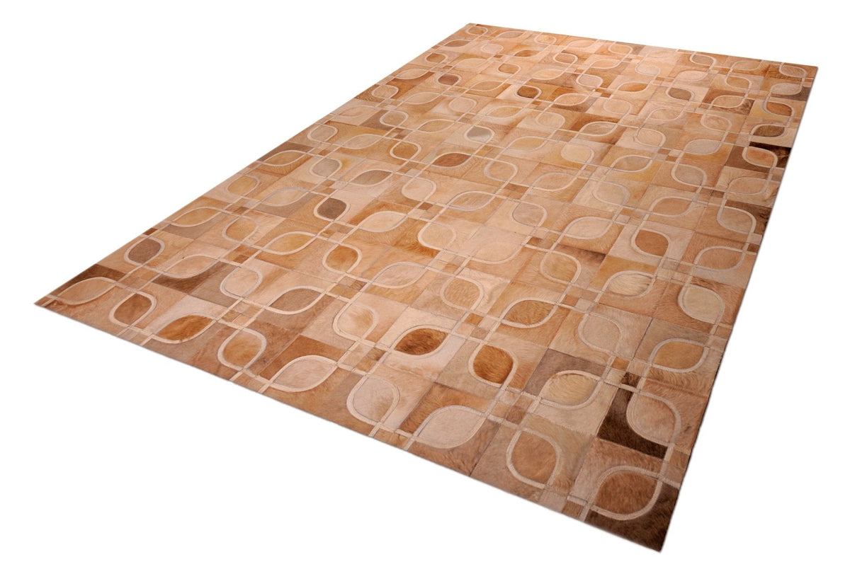 EYES – Geometric Cowhide Rug with Curved Motif - Homelosophy, view 3