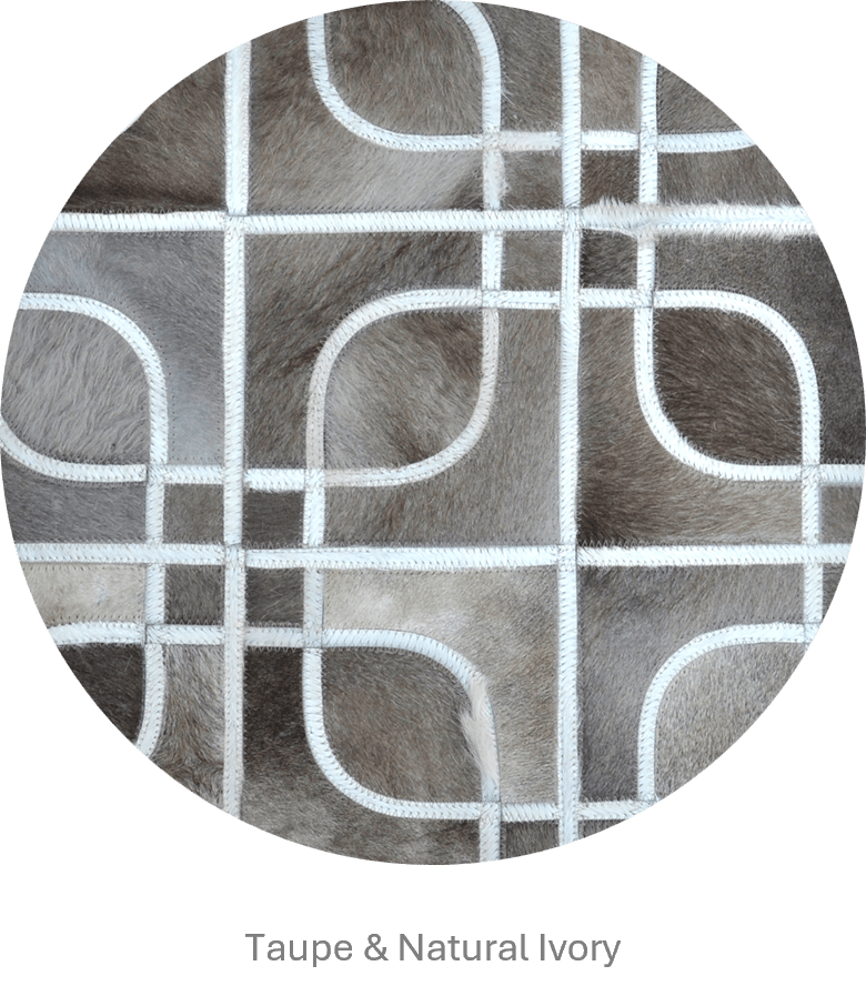 EYES – Geometric Cowhide Rug with Curved Motif - Homelosophy, view 5