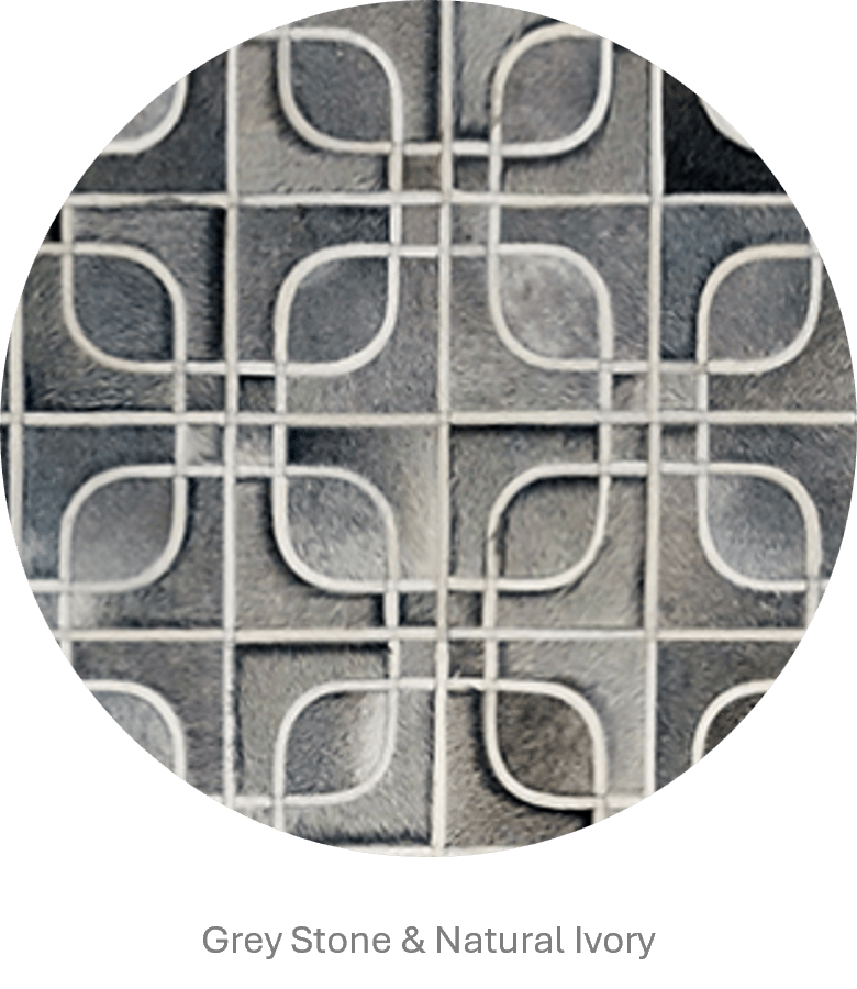 EYES – Geometric Cowhide Rug with Curved Motif - Homelosophy, view 6