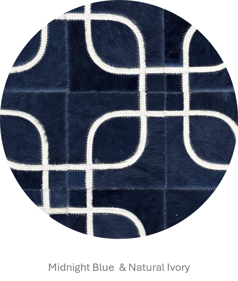 EYES – Geometric Cowhide Rug with Curved Motif - Homelosophy, view 7