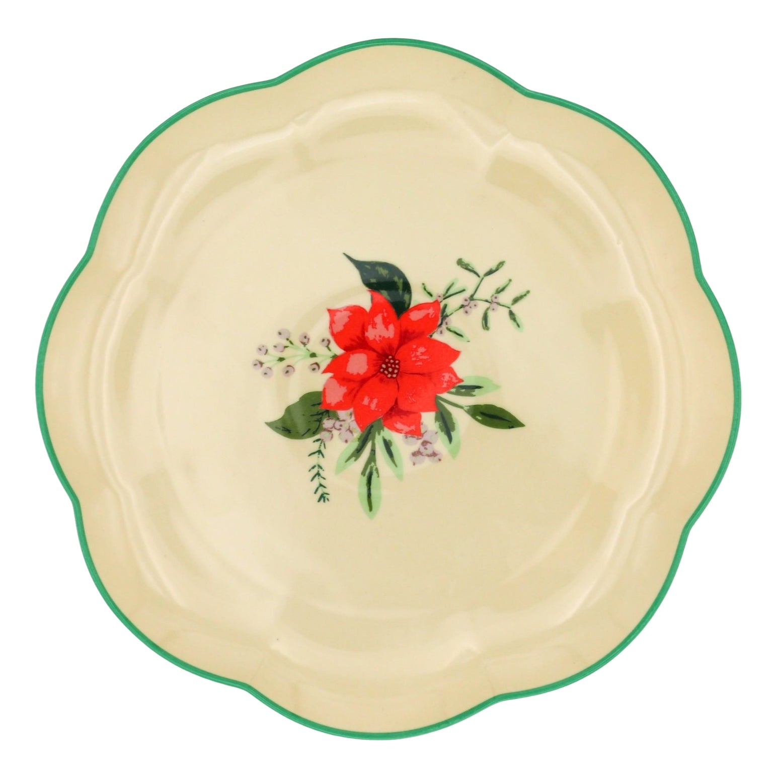 Fabled Flora Scalloped Dinner Plate - Set of 4 (+1 Bonus Plate)