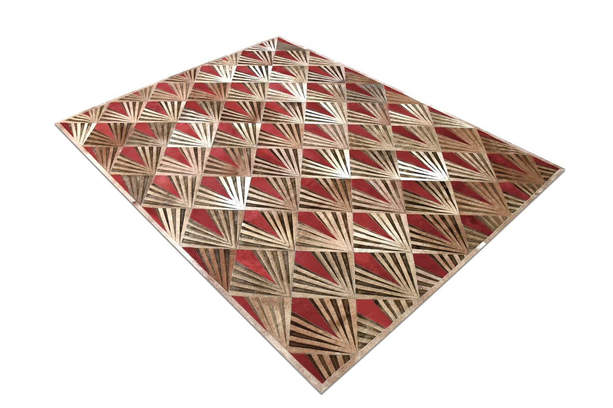 FLAME – Bold Lasered Luxury Rug in Premium Leather - Homelosophy, view 3