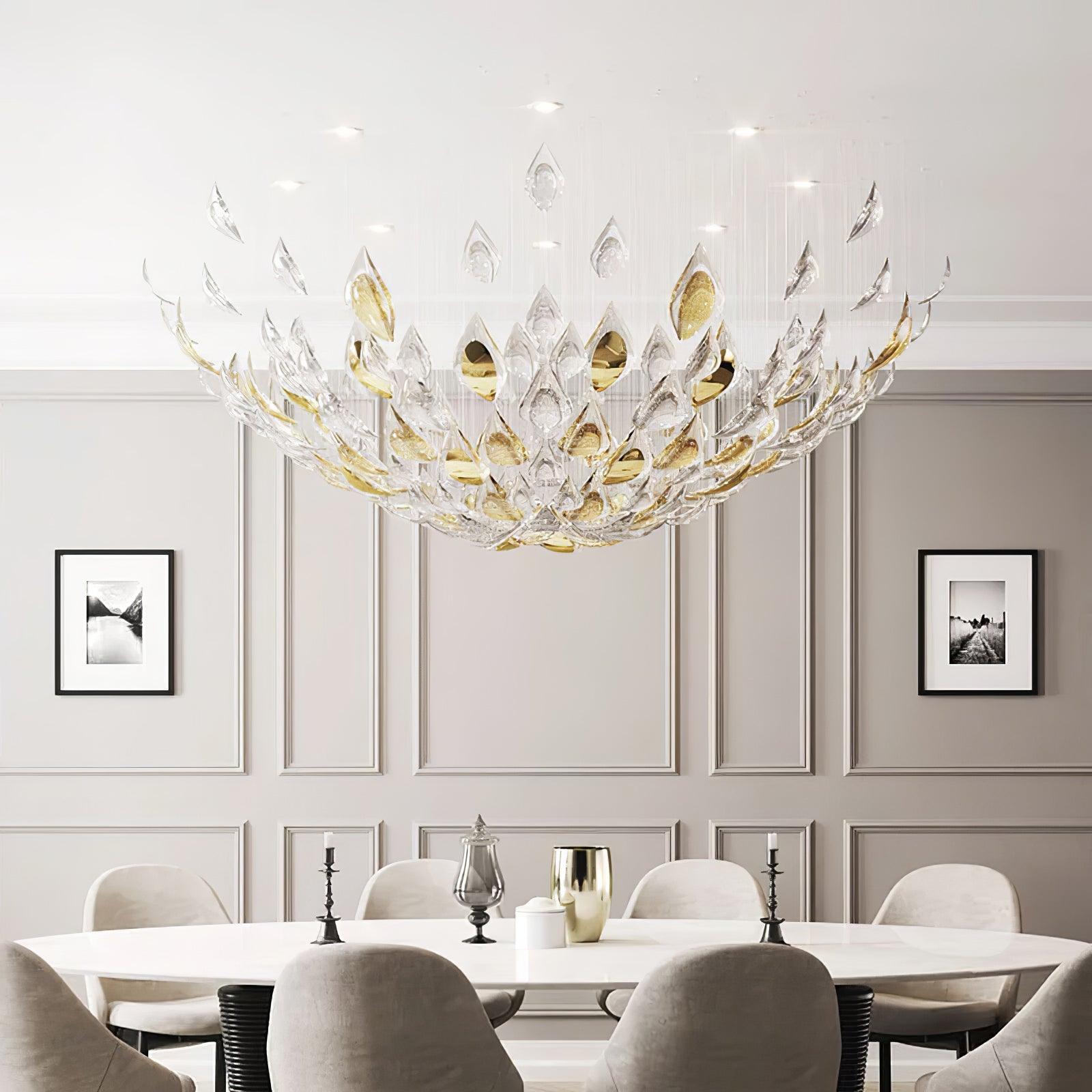 DIY Floating Leaves Chandelier