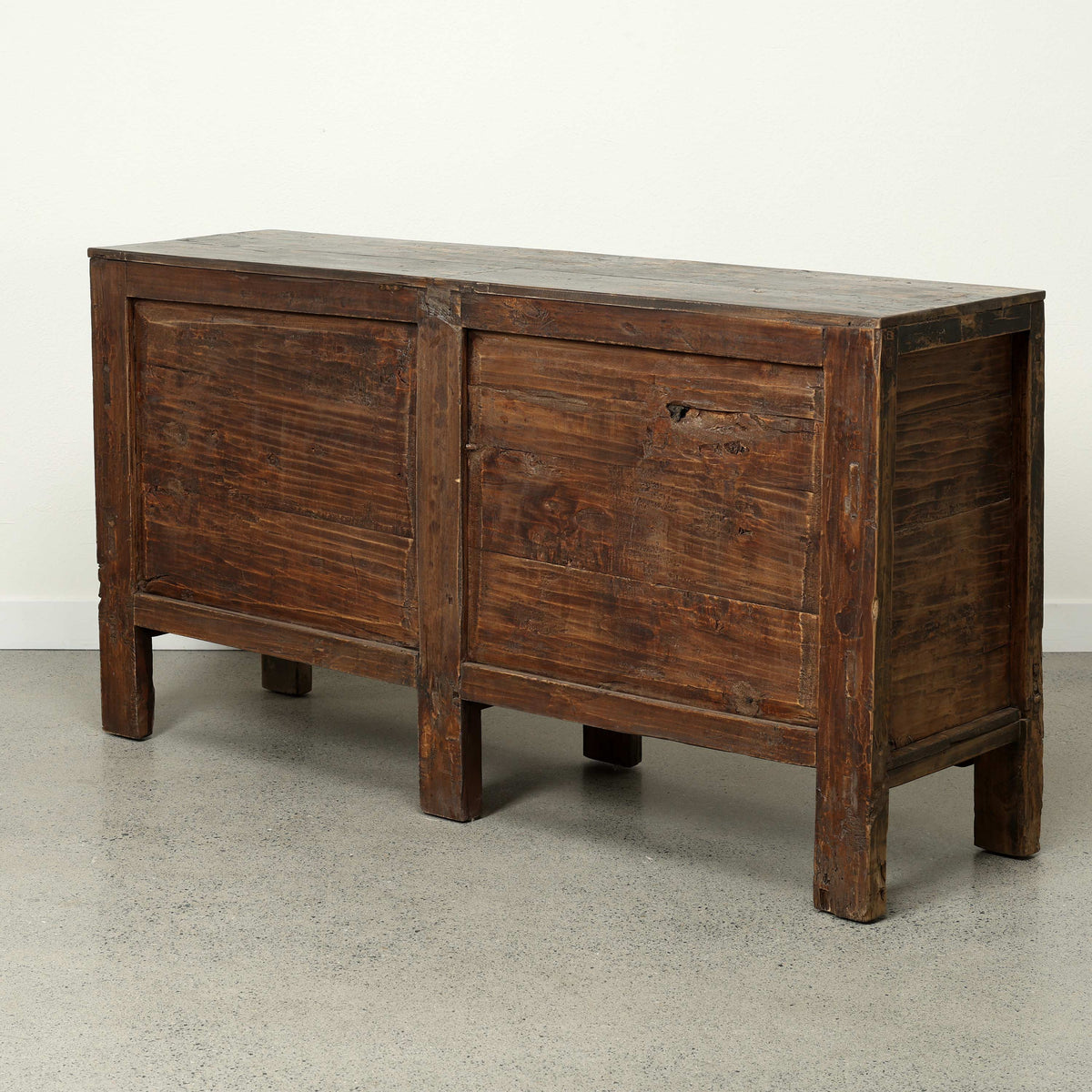 Antique sideboard with 2 doors 63.4x17.7x33.5H original polychromy