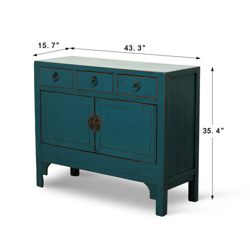 Antique Elmwood Sideboard 43.3x15.7x35.4H with Lacquer image 2