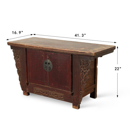 Antique cabinet with 2 doors 41x17x22H image 2